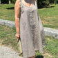 Lässiges ärmelloses Damenkleid mit Rundhalsausschnitt