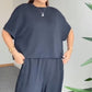 Damen lässiges zweiteiliges Set: Kurzarm-Oberteil und Hose