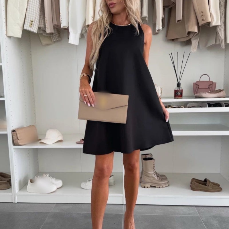 Lässiges ärmelloses A-Linien-Kleid für Damen