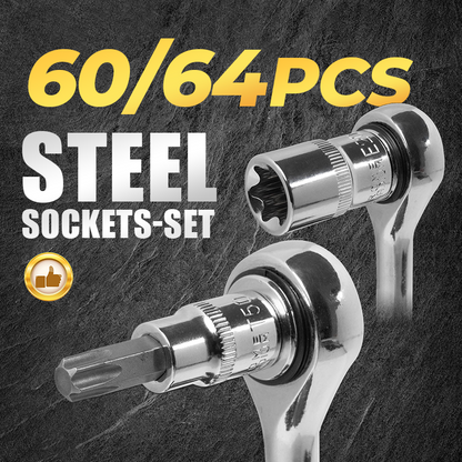 🔩 Ultimativer Steckschlüsselsatz für Mechaniker – CR-V Stahl + 60 Teile