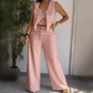 🔥Trendiger Damen-Zweiteiler: Ärmellose Weste in Layering-Optik & weite Hose