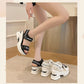 Lässige Sandalen mit offenem Zehenbereich und Keilabsatz für Damen