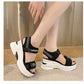 Lässige Sandalen mit offenem Zehenbereich und Keilabsatz für Damen