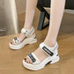 Lässige Sandalen mit offenem Zehenbereich und Keilabsatz für Damen