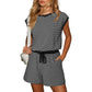Gestreiftes Damen-Top mit langen Ärmeln Shorts 2-tlg