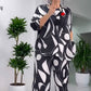 Lässiges, bedrucktes Set mit Rundhals-Top und Hose