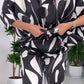 Lässiges, bedrucktes Set mit Rundhals-Top und Hose