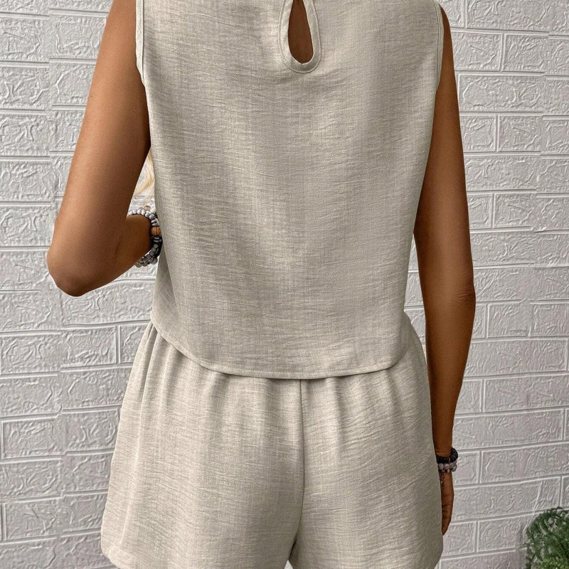 Zweiteiliges Set aus ärmellosem Top und Shorts für Damen