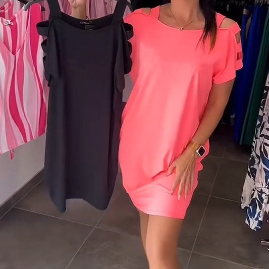 Damenkleid mit Cut-out-Ärmeln und entspannter Passform