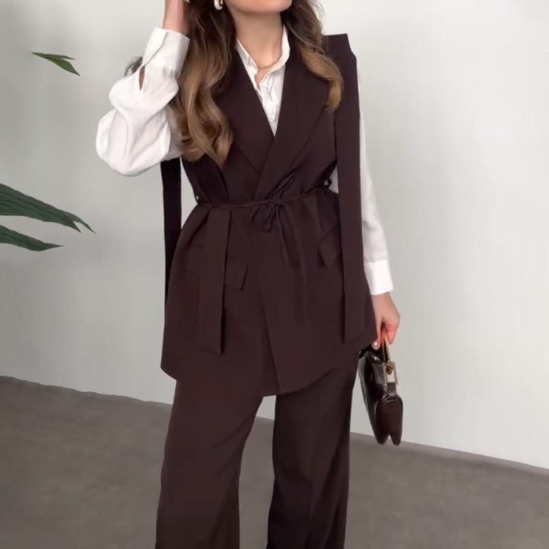 🥰💃Set aus entspanntem Oberteil und Hose mit geradem Bein für Frauen