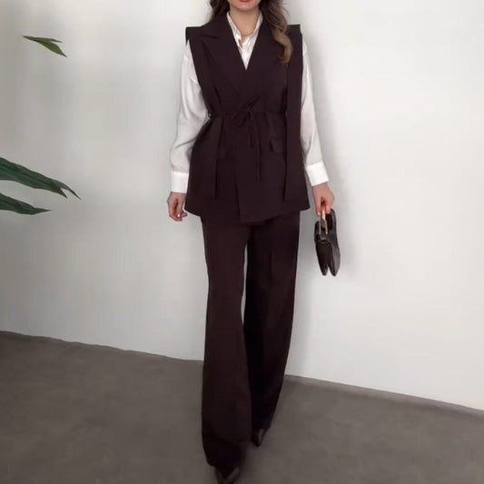 🥰💃Set aus entspanntem Oberteil und Hose mit geradem Bein für Frauen