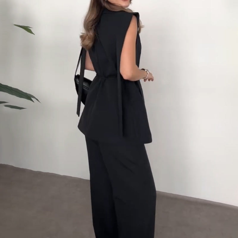 🥰💃Set aus entspanntem Oberteil und Hose mit geradem Bein für Frauen