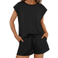 2-teiliges Set aus Rundhals-Top und Shorts für Damen