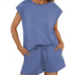 2-teiliges Set aus Rundhals-Top und Shorts für Damen