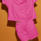 Damen lässiges Kurzarmshirt und Shorts Set