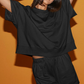 Damen lässiges Kurzarmshirt und Shorts Set