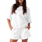 Damen lässiges Kurzarmshirt und Shorts Set