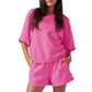 Damen lässiges Kurzarmshirt und Shorts Set