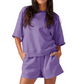 Damen lässiges Kurzarmshirt und Shorts Set