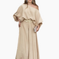 Set aus One-Shoulder-Top und Hose mit weitem Bein