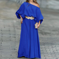Set aus One-Shoulder-Top und Hose mit weitem Bein