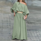 Set aus One-Shoulder-Top und Hose mit weitem Bein