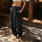 Lässige Damenhose mit weitem Bein und elastischer Taille