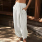Lässige Damenhose mit weitem Bein und elastischer Taille