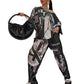 Damen modisches zweiteiliges Set aus Oberteil und Hose