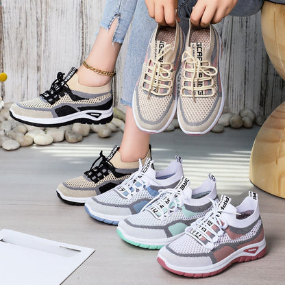 📢📢50%Rabatt!!!🎉👟 Damen Laufschuhe mit Schnürung – Atmungsaktives Mesh – Gepolsterte Sohle – Rutschfest & Leicht – Für Sport & Freizeit