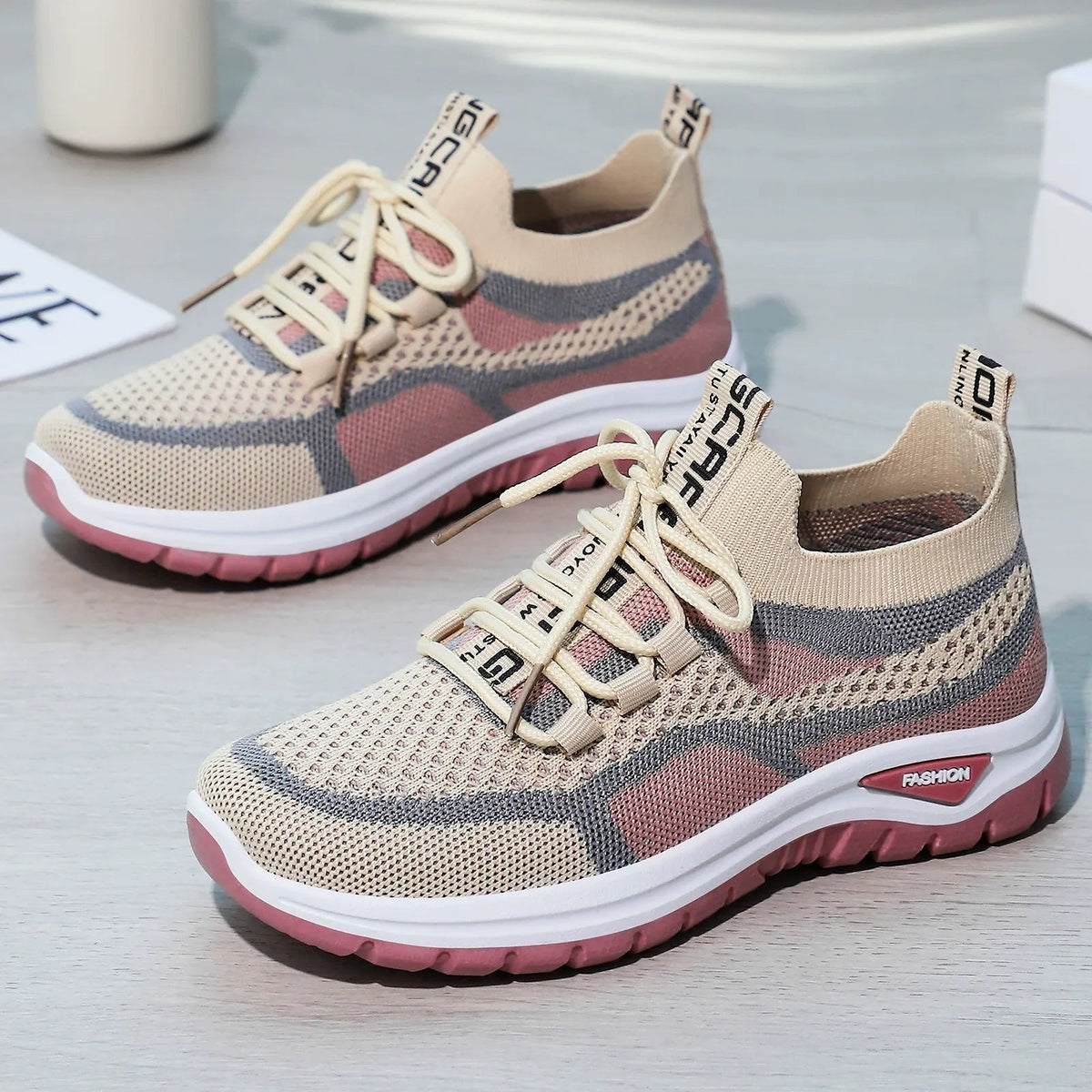 📢📢50%Rabatt!!!🎉👟 Damen Laufschuhe mit Schnürung – Atmungsaktives Mesh – Gepolsterte Sohle – Rutschfest & Leicht – Für Sport & Freizeit