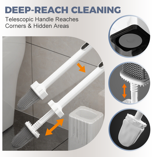✨2025 New Upgrades🚽Extendable Toilet Brush & Holder Set