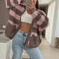 Stylische gestreifte Strickjacke für Damen