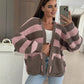 Stylische gestreifte Strickjacke für Damen