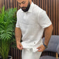 Herren-T-Shirt mit Kragen in Weiß