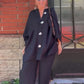 Damen-Set mit lockerer Passform: Oberteil und Hose mit weitem Bein