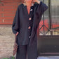 Damen-Set mit lockerer Passform: Oberteil und Hose mit weitem Bein