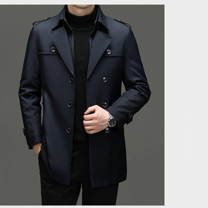 📢📢50%Rabatt!!!🎉✨Mittellanger Trenchcoat für Herren mit herausnehmbarem Innenfutter