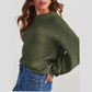 Locker sitzender Langarm-Strickpullover für Damen