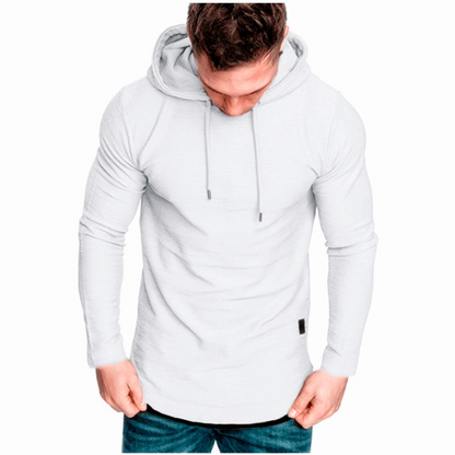 🔥Beliebtes Produkt ！✨Einfarbiges Langarm-Sweatshirt mit Kordelzug und Kapuzen