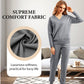 2-teiliges Damen-Set aus Pullover mit V-Ausschnitt und Hose mit hoher Taille