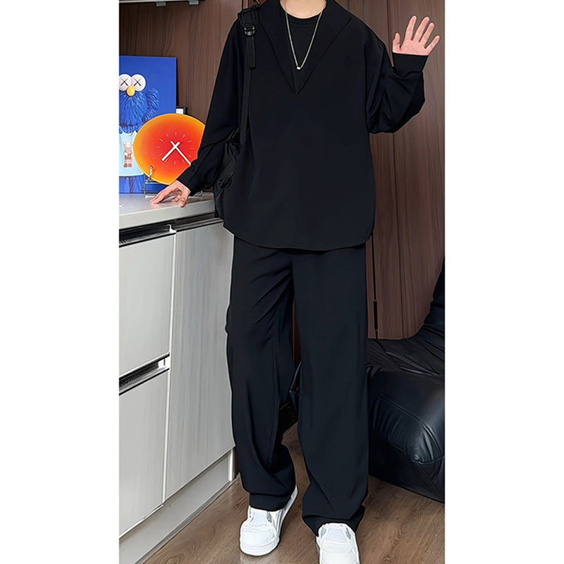 False – Zweiteiliges Set aus Hemd und Hose mit V-Ausschnitt