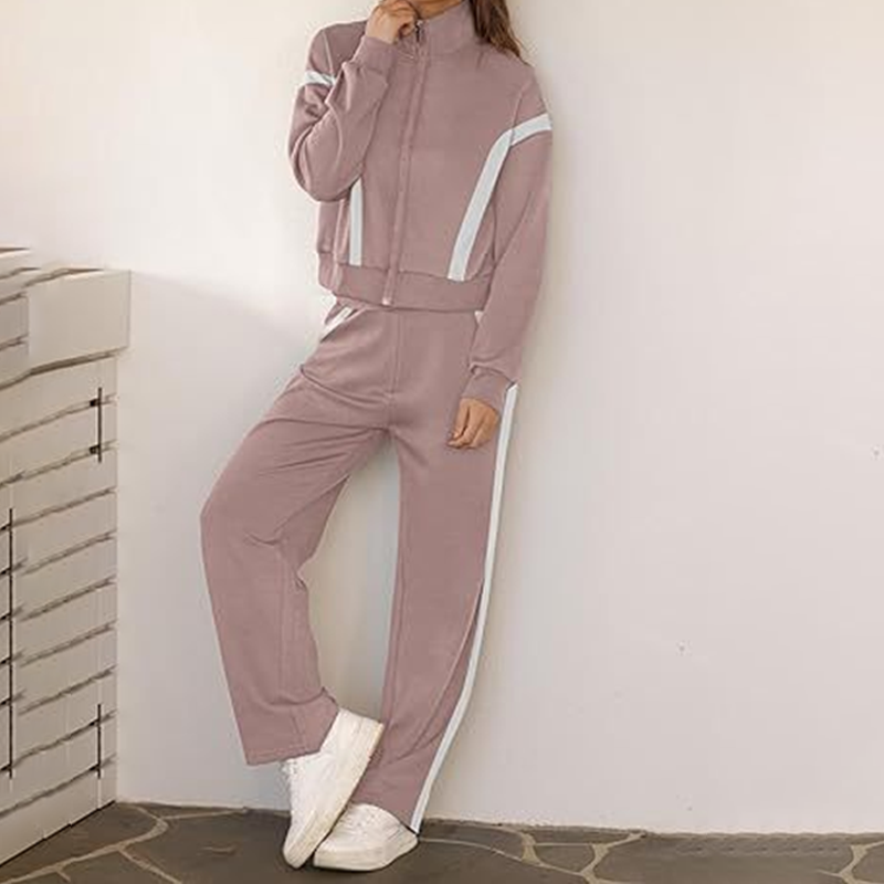 Stilvolles 2-teiliges Set aus Jacke und Hose mit weitem Bein