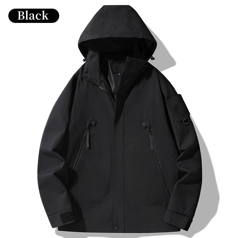 ⏳Begrenzte Zeit 50% Rabatt💥Outdoor-Jacke mit Kapuze, wasserdicht, winddicht, solider Reißverschluss