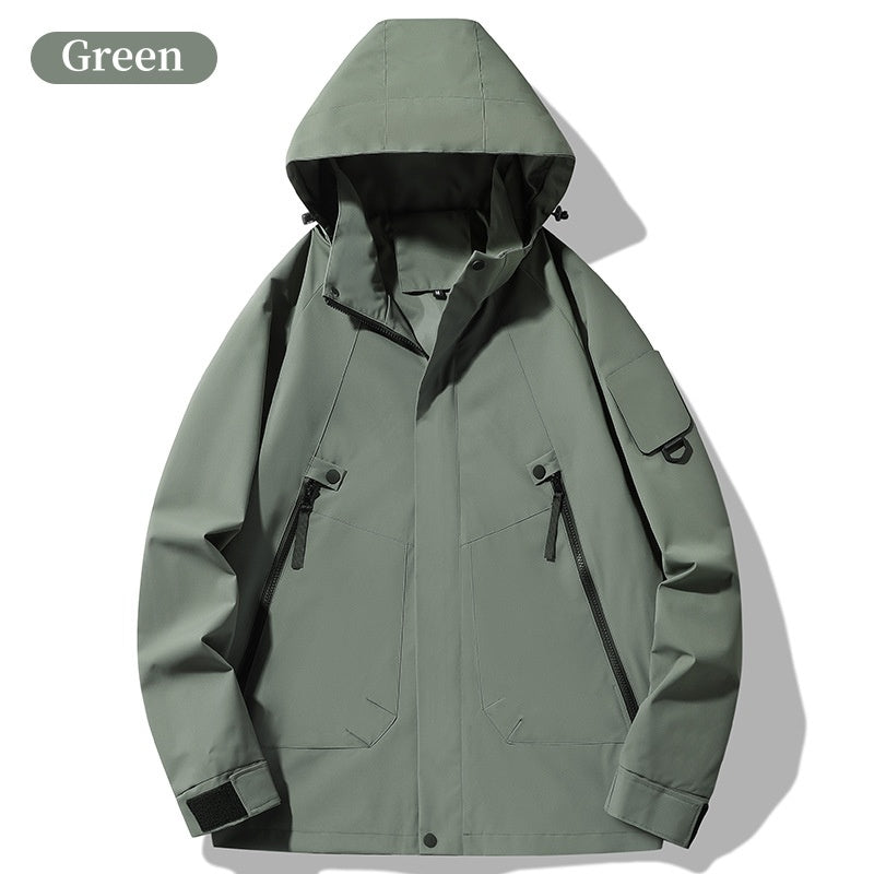 ⏳Begrenzte Zeit 50% Rabatt💥Outdoor-Jacke mit Kapuze, wasserdicht, winddicht, solider Reißverschluss