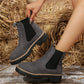 Women's Solid Elastic Low Heel Ankle Boots