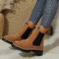 Women's Solid Elastic Low Heel Ankle Boots