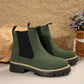 Women's Solid Elastic Low Heel Ankle Boots