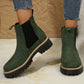 Women's Solid Elastic Low Heel Ankle Boots