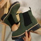 Women's Solid Elastic Low Heel Ankle Boots